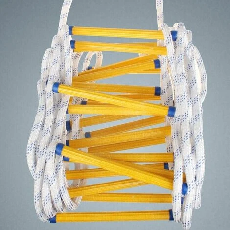 Echelle De Corde D'évacuation De Feu 10M Echelle De Sécurité Incendie Résistant Avec Mousquetons – Image 2