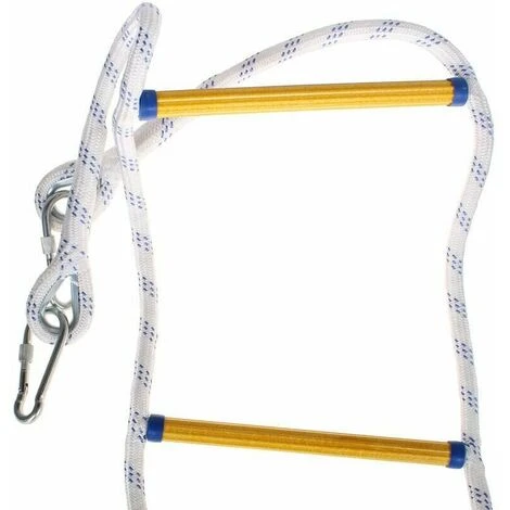 Echelle De Corde D'évacuation De Feu 10M Echelle De Sécurité Incendie Résistant Avec Mousquetons – Image 3