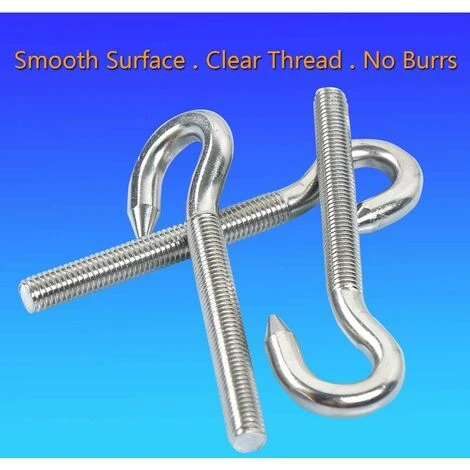 M5 Crochet Boulon Anneau à Vis Crochet 304 Acier Inoxydable Haute Dureté Crochet En Acier Boulon Suspendu Item Vis Crochet Pour Suspension Lustres L'artisanat 10 PCS – Image 5