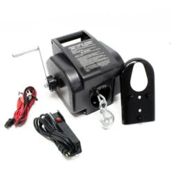 Treuil électrique 12 Volts Traction Jusqu’à 2267 Kg Treuil à Câble Manivelle Outil Bateau Remorque