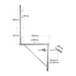 PIED SIMPLE ALTRAD GALVANISÉ HAUTEUR 300 MM VITO 49 - J01901