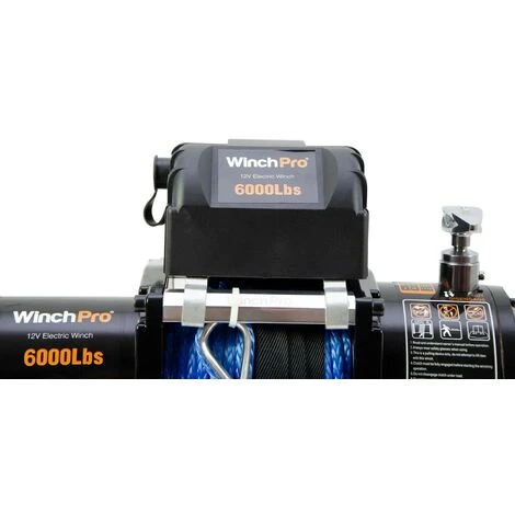 WinchPro - Treuil Électrique 12V 2700kg/6000lbs, 24m De Corde Synthétique En Dyneema, 2 Télécommandes (1 Sans Fil, 1 Câble), Idéal Pour Les Atv, Buggies, Remorques, Quads Et Bateaux – Image 3