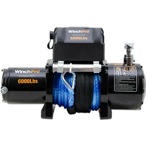 WinchPro - Treuil Électrique 12V 2700kg/6000lbs, 24m De Corde Synthétique En Dyneema, 2 Télécommandes (1 Sans Fil, 1 Câble), Idéal Pour Les Atv, Buggies, Remorques, Quads Et Bateaux – Image 4