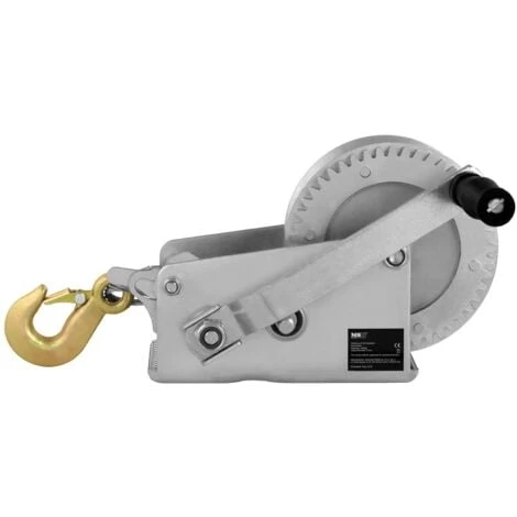 MSW Treuil Manuel Bateau Treuil Anti-Retour 1130 - 2800 Kg Cliquet Câble Acier 10 M – Image 2