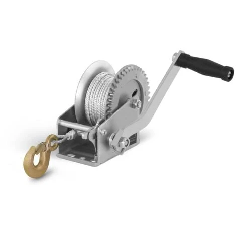 MSW Treuil Manuel Bateau Treuil Anti-Retour 450 - 1200 Kg Cliquet Câble Acier 10 M