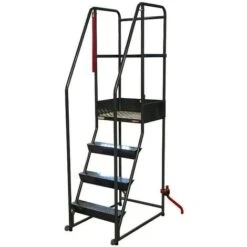 Fimm - Escabeau Roulant étroit Charge 150 Kg 4 Marches Ht Plateforme 1010 Mm