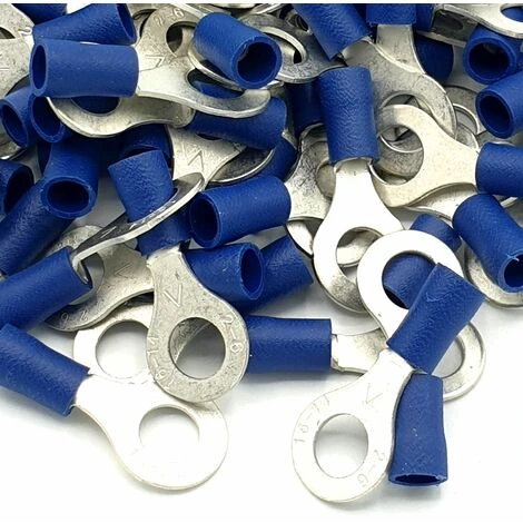 Bornes à Sertir Bleu 100pcs Taille De Goujon De 6,4 Mm