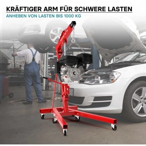 Grue D‘atelier Pliable Charge 1000kg Max. Bras De Levage 960-1240 Mm Chèvre De Levage Atelier Garage – Image 3