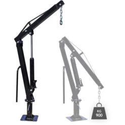 Grue De Levage De Pick Up Charge De 900kg Socle Massif Pivotant à 360° Ancrage Au Sol Et Remorque