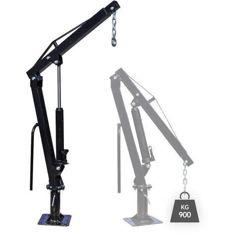 Grue De Levage De Pick Up Charge De 900kg Socle Massif Pivotant à 360° Ancrage Au Sol Et Remorque