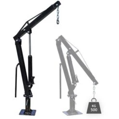 Grue De Levage Pick Up Remorque Charge 500 Kg Tête Pivotante à 360° Socle Massif Ancrage Au Sol