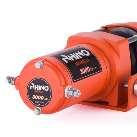 Treuil électrique RHINO 3000 Lb / 1360 Kg 12v - Corde Dyneema Synthétique Orange Robuste Avec Télécommande Sans Fil - Garantie 2 Ans – Image 4