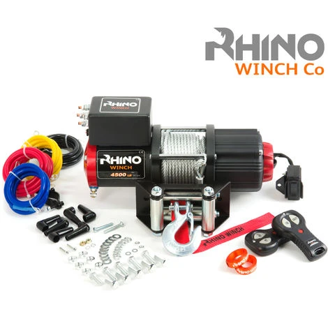 Treuil électrique RHINO 4500lb / 2040kg 12v - Câble D'acier Avec Télécommande Sans Fil - Garantie 2 Ans