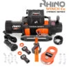 Treuil électrique RHINO 13500 Lb / 6125 Kg 12v - Corde Dyneema Synthétique Noir Robuste Avec Télécommande Sans Fil - Garantie 2 Ans