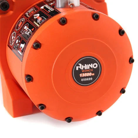 Treuil électrique RHINO 13500 Lb / 6125 Kg 12v - Corde Dyneema Synthétique Orange Robuste Avec Télécommande Sans Fil - Garantie 2 Ans – Image 2