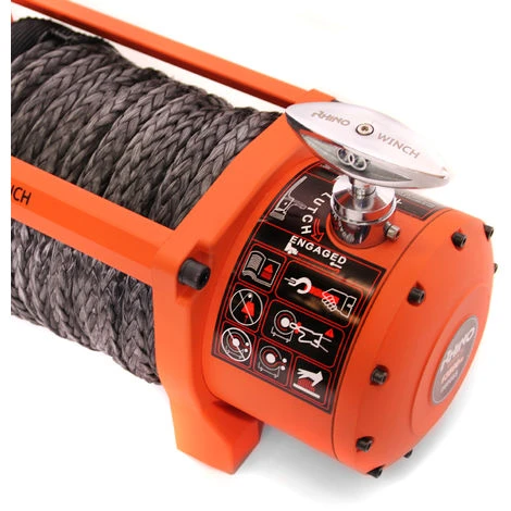 Treuil électrique RHINO 13500 Lb / 6125 Kg 12v - Corde Dyneema Synthétique Orange Robuste Avec Télécommande Sans Fil - Garantie 2 Ans – Image 4