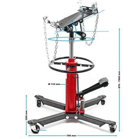 Vérin De Fosse Cric Hydraulique Transmission Lève Moteur Mobile Chèvre 500kg Hauteur 820-1540mm – Image 4