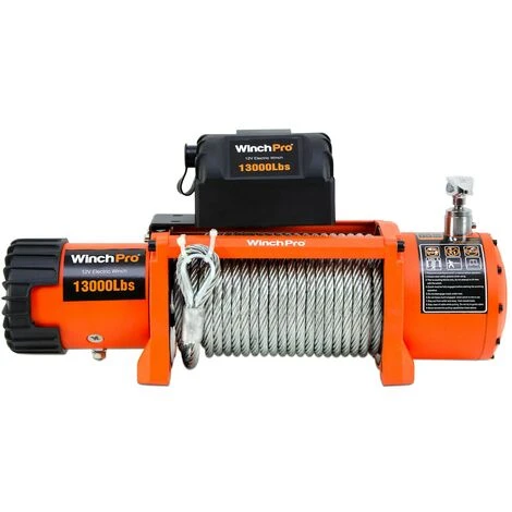 WinchPro - Treuil Électrique 12V 5900kg/13000lbs, Câble En Acier De 26m, 2 Télécommandes Incluses (1 Sans Fil, 1 Câble), Pour Tout-terrain, 4x4, Remorques – Image 2