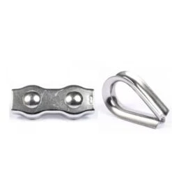 Kit Serre Cable Double Et Cosse Coeur Câble De 4mm Inox