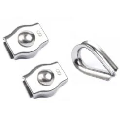 Kit Inox 2 Serres Cables Simples Et 1 Cosse Coeur Câble De 4mm