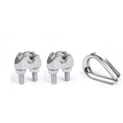 Kit Inox 2 Serres Cables étriers Et 1 Cosse Coeur Câble De 4mm