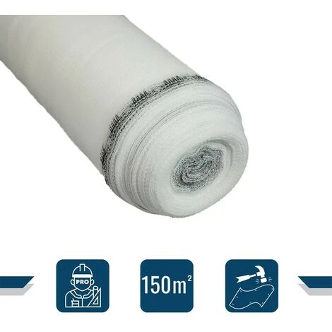 TECPLAST Filet D'échafaudage Blanc 3,07x50 M 50EC - Qualité PRO - Filet De Protection D'échafaudage Pour Chantier - Pare-gravats – Image 2