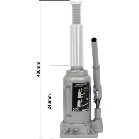 Cric Hydraulique Bouteille, Capacité 12T, Hauteur Levage De 215 à 400 Mm - AUTOBEST – Image 2