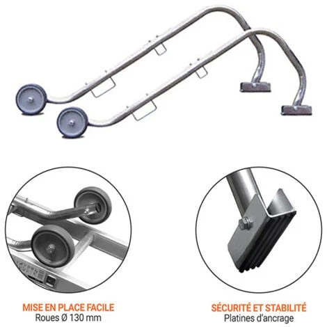 Echelle De Couvreur De 2.00m De Longueur: Ă©chelle Avec Crochets De Toit. - 7107T â Image 4