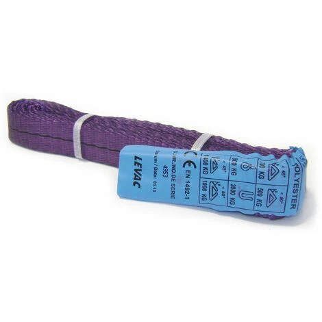 Élingue Sangle Sans-fin 30 Mm Cmu 1 T Lg Utile 1 M Violette LEVAC - 4815A100
