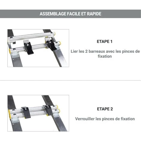 Echelle De Couvreur Aluminium De Longueur 2.30m (avec Crochet) - Espacement Des Barreaux 37cm - ECHTOIT/230/E37 â Image 5