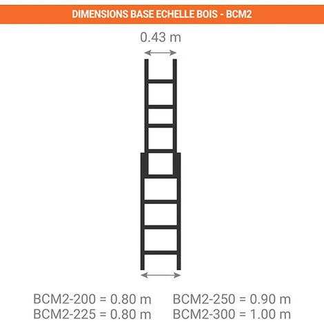 Echelle Bois Coulissante à Main 2 Plans De 2.25m - BCM2-225 – Image 3