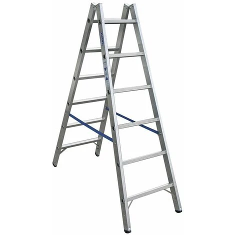 Ruko Echelle Double à Marches En Aluminium 2 X 6 échelons