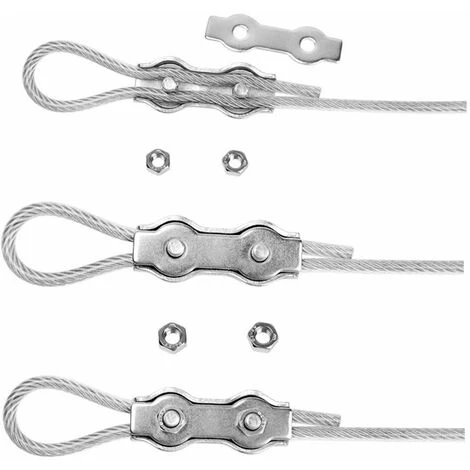 AIDUCHO 6 Pièces M4 Wire Rope Clips Duplex Rope Clamp 2-Post Wire Rope Clip Pour Cordes à Linge Patio Fixe Hanging Sun Sails – Image 3