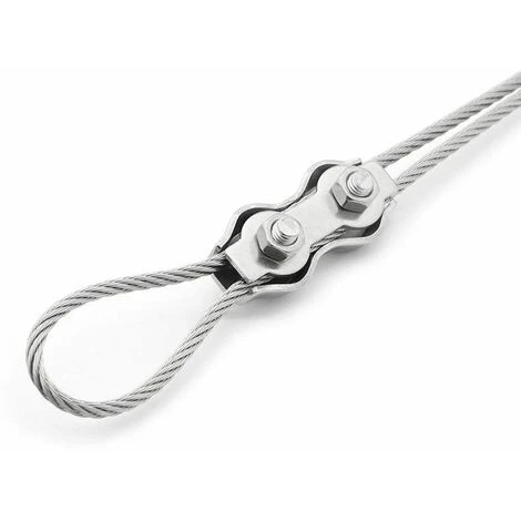 AIDUCHO 6 Pièces M4 Wire Rope Clips Duplex Rope Clamp 2-Post Wire Rope Clip Pour Cordes à Linge Patio Fixe Hanging Sun Sails – Image 5