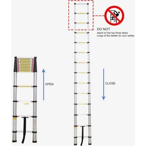 Echelle Telescopique, échelle Pliable, 4,1 Mètre(s), Sac De Transport OFFERT, EN 131, Charge Maximale: 150 Kg – Image 4