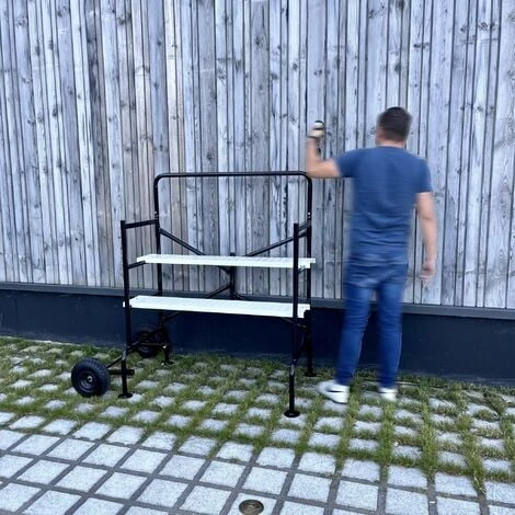 Echafaudage Roulant Et Pliant Sur Deux Niveaux - Mobile. 2 Roues. L140x L78 X H135cm Ouvert. Poids SupportĂ© 150 Kgs â Image 5