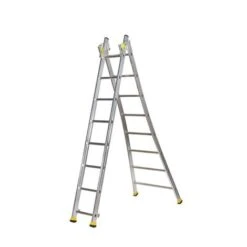 Echelle Transformable 2 Plans 7+8 Barreaux - Longueur 6.10m / Pliée 3.60m - Hauteur Escabeau 3,3m - 510212