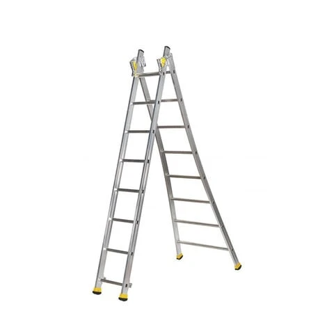 Echelle Transformable 2 Plans 7+8 Barreaux - Longueur 6.10m / Pliée 3.60m - Hauteur Escabeau 3,3m - 510212