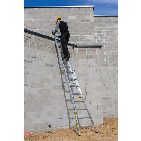 Echelle Transformable 2 Plans 7+8 Barreaux - Longueur 6.10m / Pliée 3.60m - Hauteur Escabeau 3,3m - 510212 – Image 3