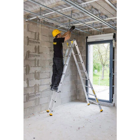 Echelle Transformable 2 Plans 7+8 Barreaux - Longueur 6.10m / Pliée 3.60m - Hauteur Escabeau 3,3m - 510212 – Image 4