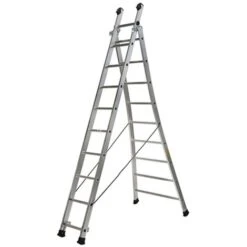 Echelle Transformable 2 Plans 4x3 Barreaux - Longueur 4.45m / Pliée 2.75m - Hauteur Escabeau 2,5m - 363209