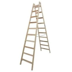 Echelle Double, Bois H De Travail 4,03 H Reelle 2,70 Longueur 2,80 Marches 2x10
