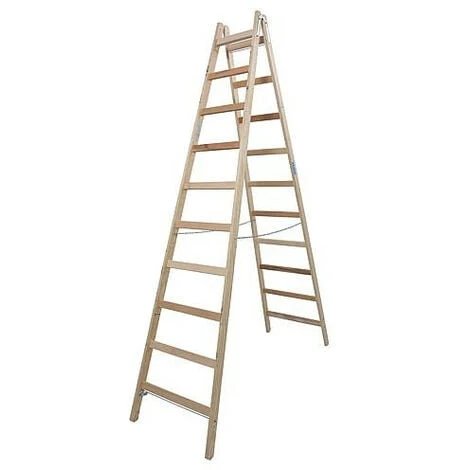 Echelle Double, Bois H De Travail 4,03 H Reelle 2,70 Longueur 2,80 Marches 2x10
