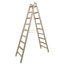 Echelle Double, Bois H De Travail 3,78 H Reelle 2,40 Longueur 2,50 Marches 2x9