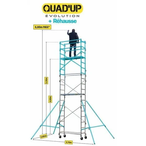 KIT Réhausse Pour échafaudage TEK'UP Ou QUAD UP EVOLUTION, Pour Travail Jusqu'à 6m70 – Image 2
