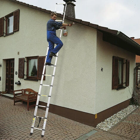 FREOSEN 5M Échelle Télescopique Portable Echelle Multi-Fonction En Aluminium,Capacité 150 Kg ,13 Echelons+ Sac + Gants – Image 2