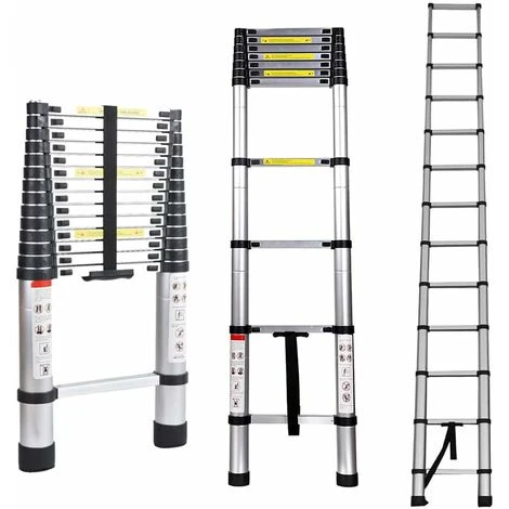 Échelle Télescopique Escabeau Telescopique Multi-Fonction Escamotable En Aluminium Portable Pliante - 2.0M – Image 5