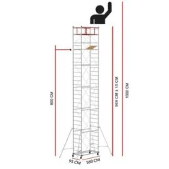 Échafaudage M4 LUX 150 (Hauteur De Travail 10 M)