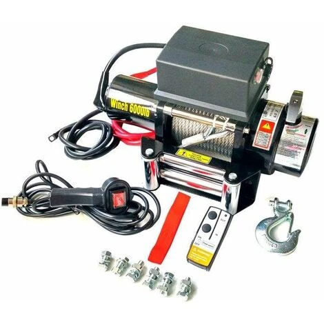 Varan Motors - SC6.0X Treuil électrique 12V 2721KG 3300W, Treuil à Câble Longueur 20m Ø7.2mm