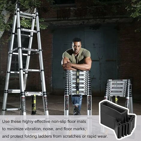 Couvre-pieds D'échelle Pieds Pieds D'échelle D'extension Échelle Patins En Caoutchouc Antidérapants Pieds De Remplacement D'échelle Universel Antidérapants En Caoutchouc,Irisfr (4pcs) – Image 5